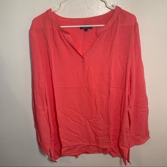 Kelly by Clinton Kelly Split Neck Woven Tunic Top Guava Pink - Picture 2 of 9